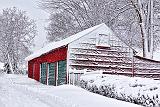 Snowy Red Garage_33874